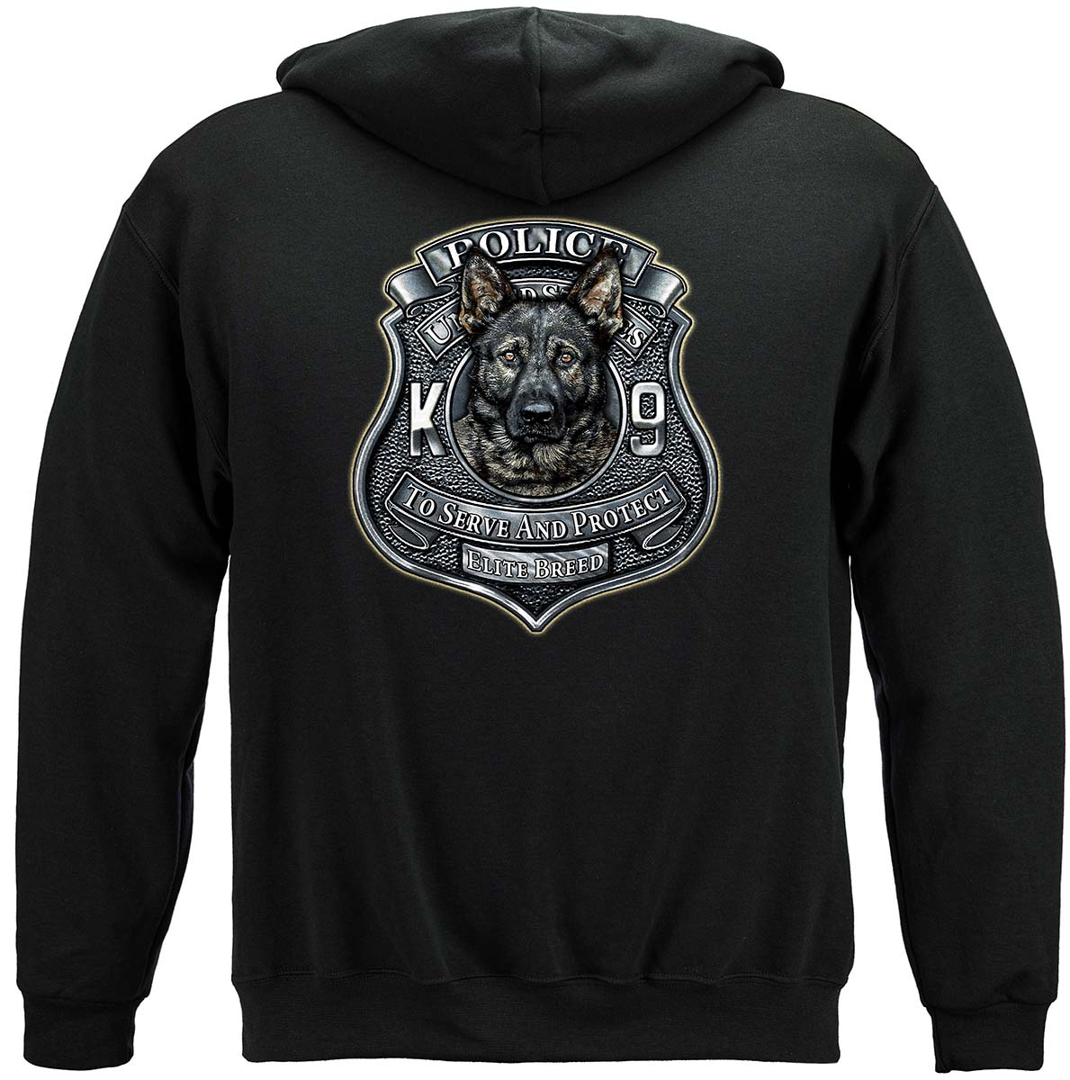 Elite Breed K9 Police Hoodie - back view