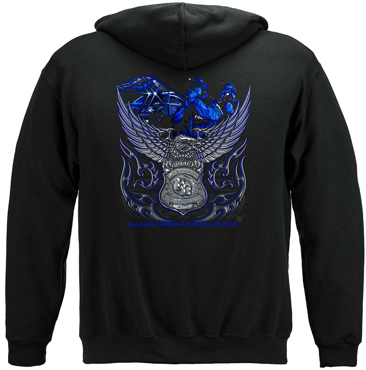 Elite Breed Law Enforcement Eagle Hoodie - back view
