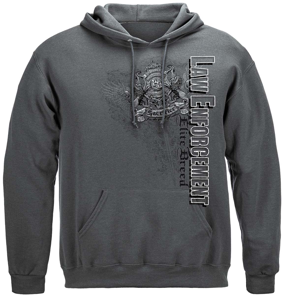 Elite Breed Elite Gray Law Enforcement Hoodie - front view
