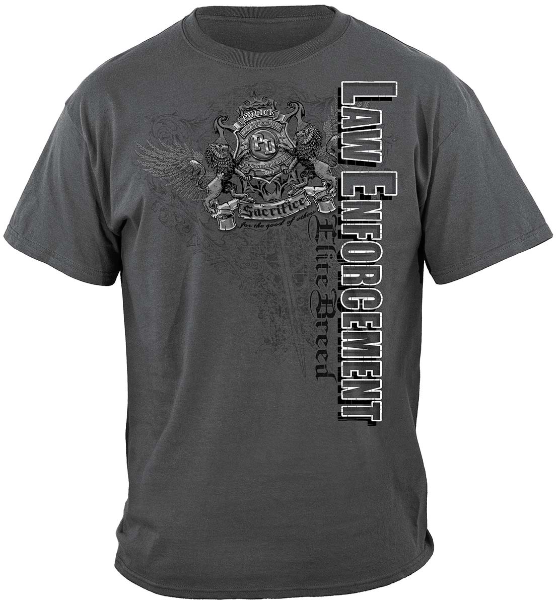 Elite Breed Elite Gray Law Enforcement T-Shirt - front view