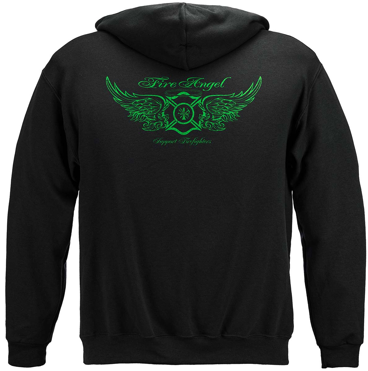 Firefighter Fire Angel Irish Cross Hoodie - back view