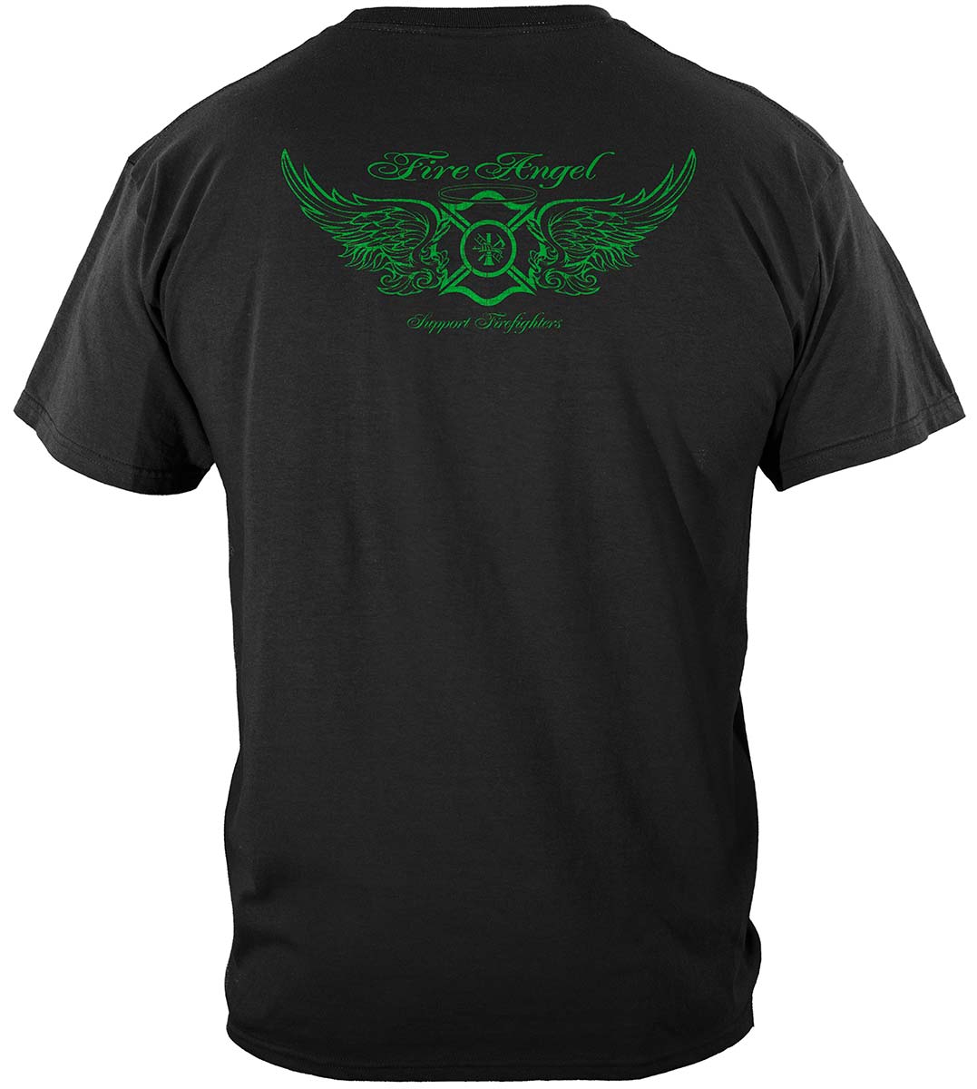 Firefighter Fire Angel Irish Cross T-Shirt - back view