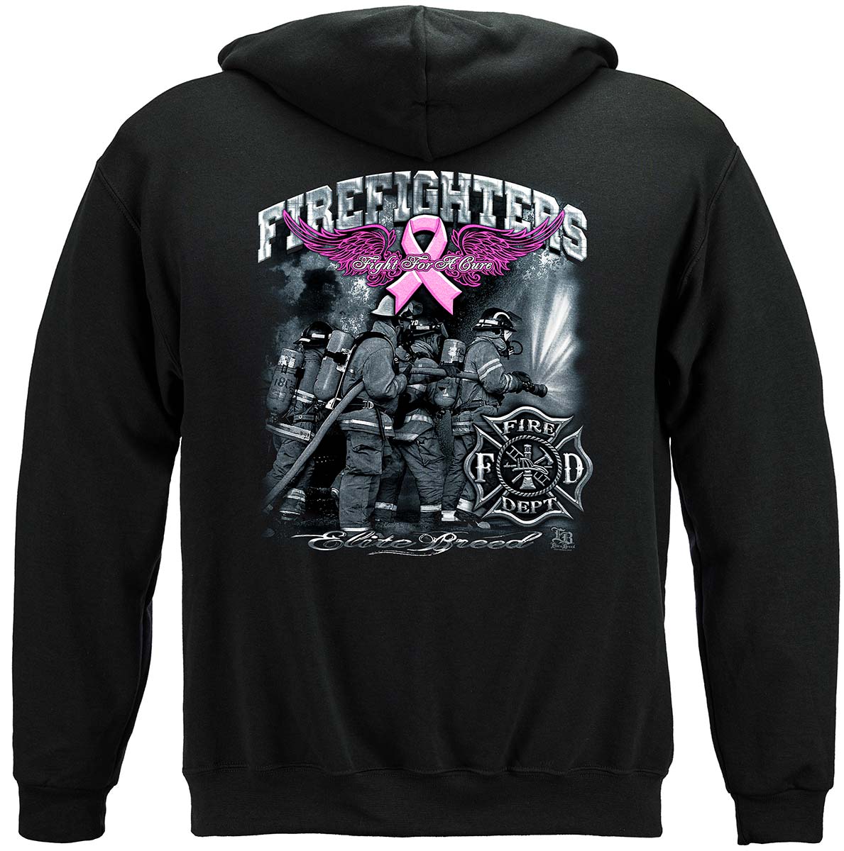 Elite Breed Fight for a Cure Firefighter Hoodie - back view
