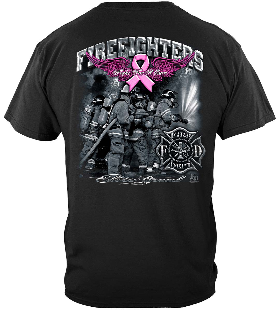 Elite Breed Fight for a Cure Firefighter T-Shirt - back view