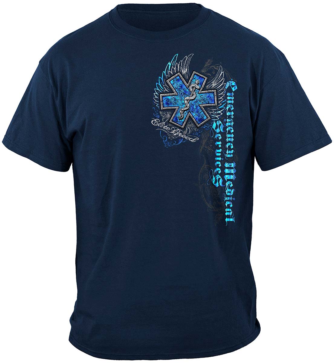 Elite Breed EMS Chrome Wings Silver Foil T-Shirt - front view