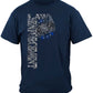 Elite Breed Law Enforcement Chrome Wings Silver Foil T-Shirt - front view