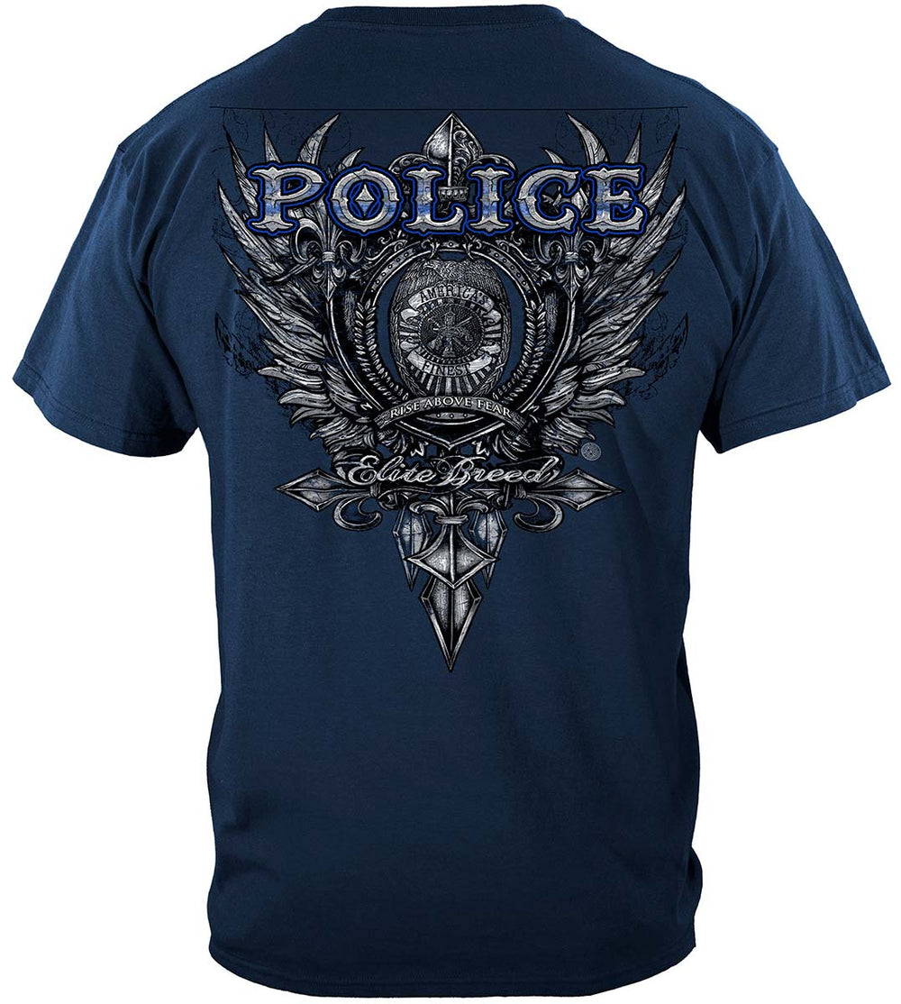 Elite Breed Police Crest Silver Foil T-Shirt - back view
