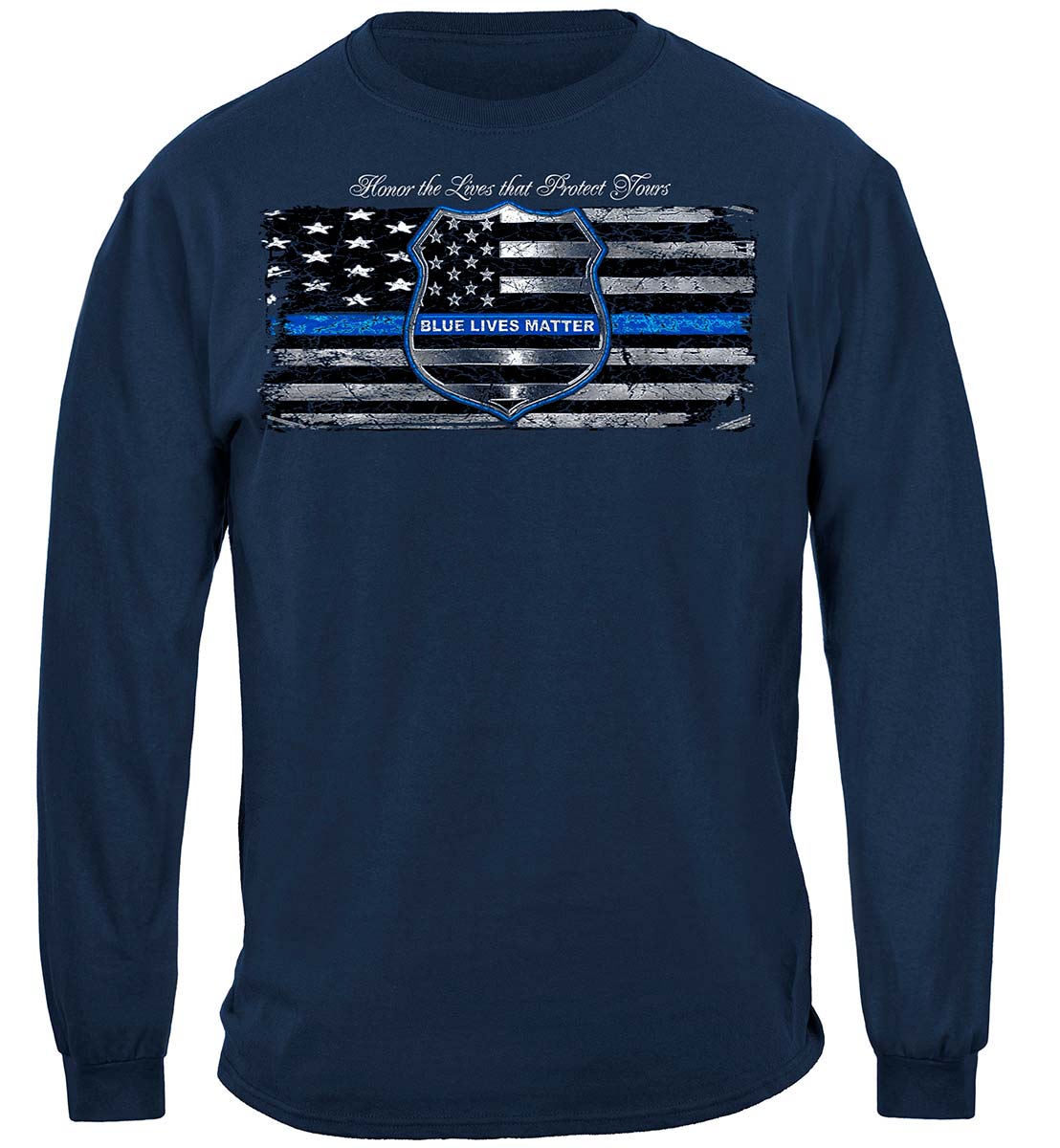 Blue Lives Matter Long Sleeve Shirt - front view