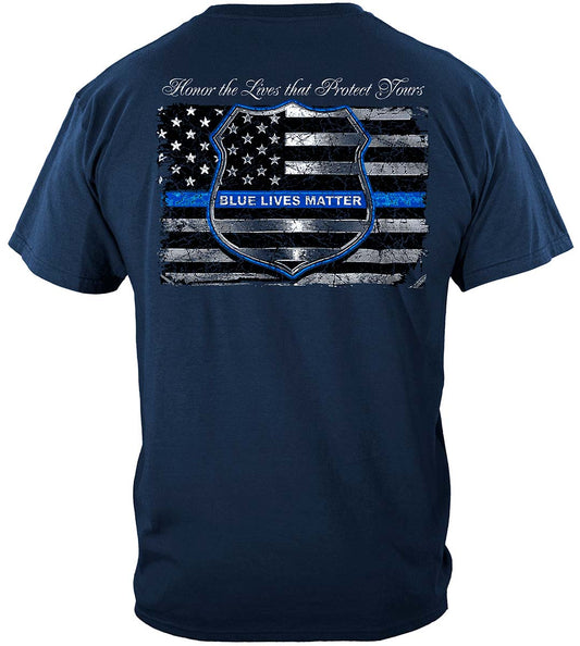 Blue Lives Matter T-Shirt - back view