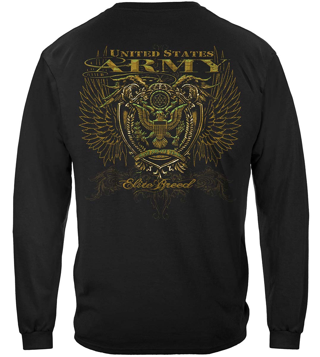Army Crest Elite Breed Rise Above Fear Long Sleeve Shirt - back view