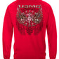USMC Pride Duty Honor Stars Silver Foil Long Sleeve Shirt - back view