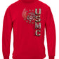 USMC Pride Duty Honor Stars Silver Foil Long Sleeve Shirt - front view