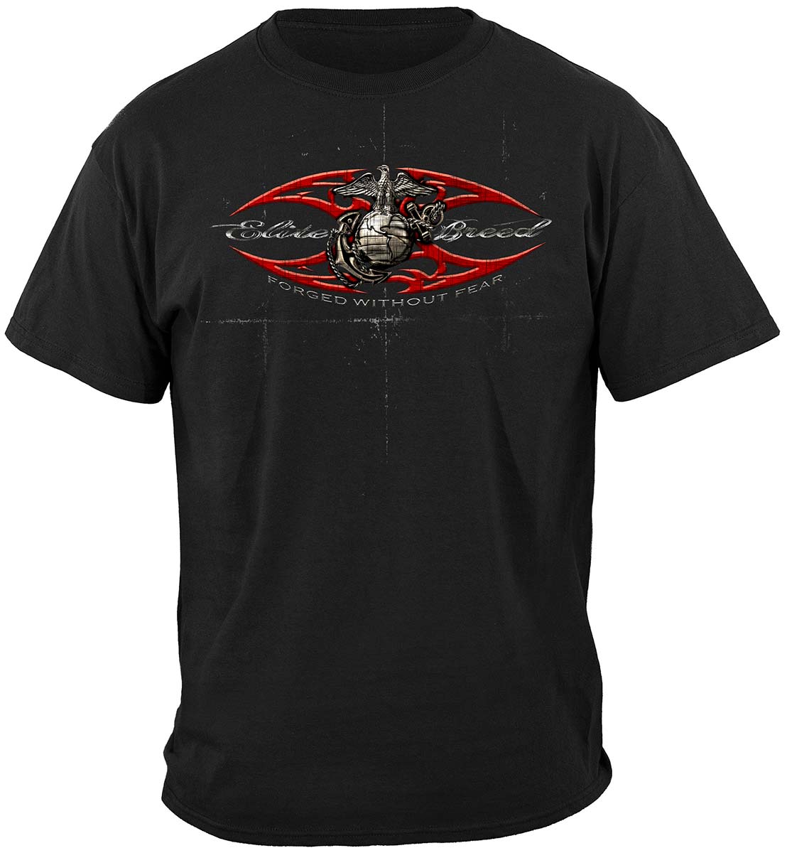 Elite Breed USMC Red Blades Silver Foil T-Shirt - front view