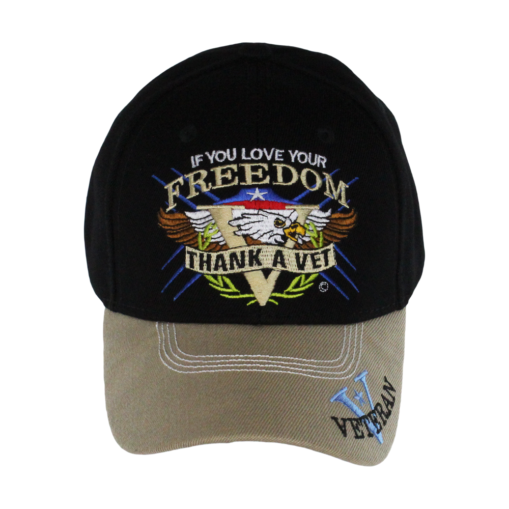 Embroidered Thanks A Vet Patriotic Cotton Cap – view 2