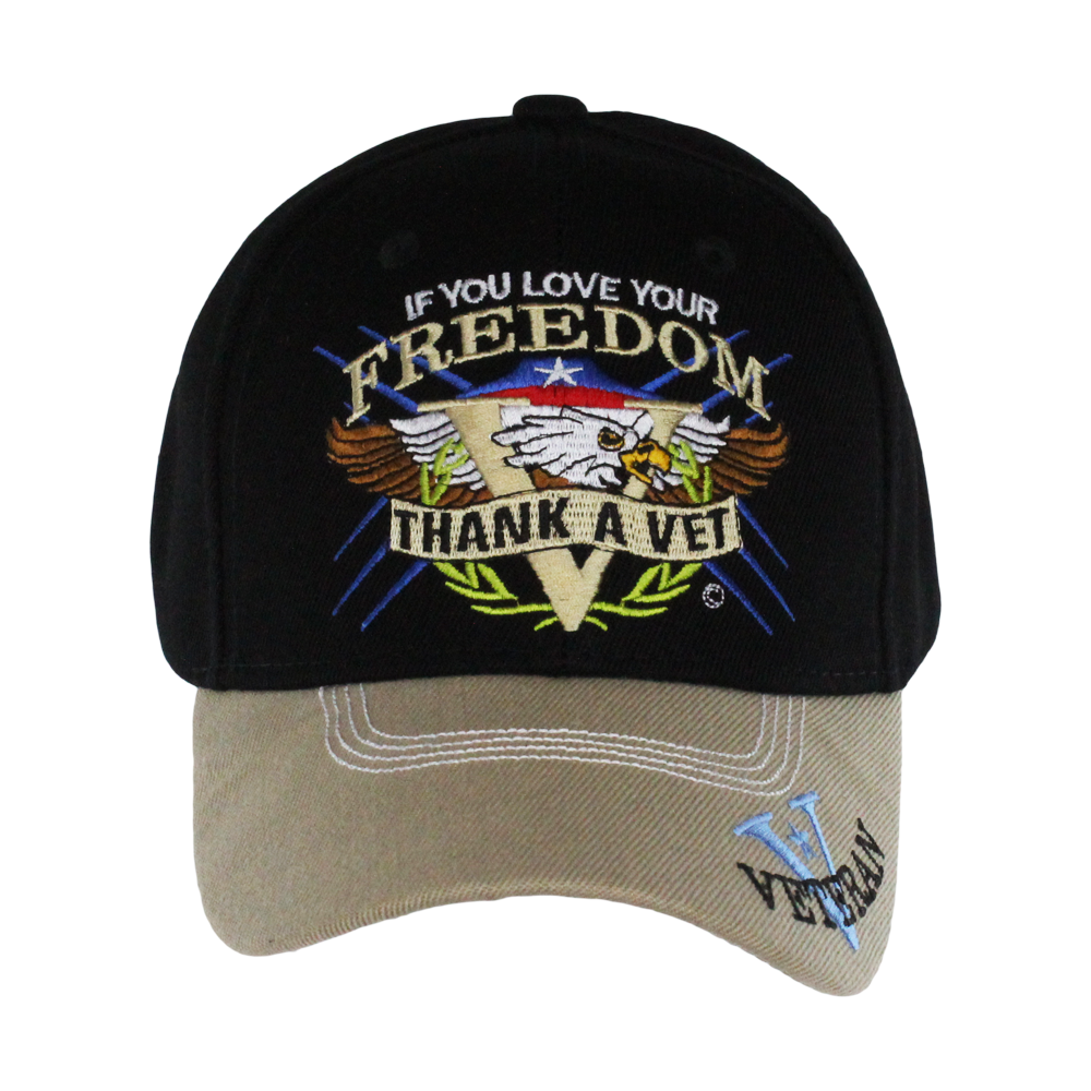 Embroidered Thanks A Vet Patriotic Cotton Cap – view 1