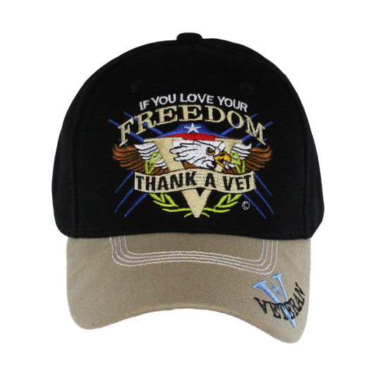 Embroidered Thanks A Vet Patriotic Cotton Cap – view 1