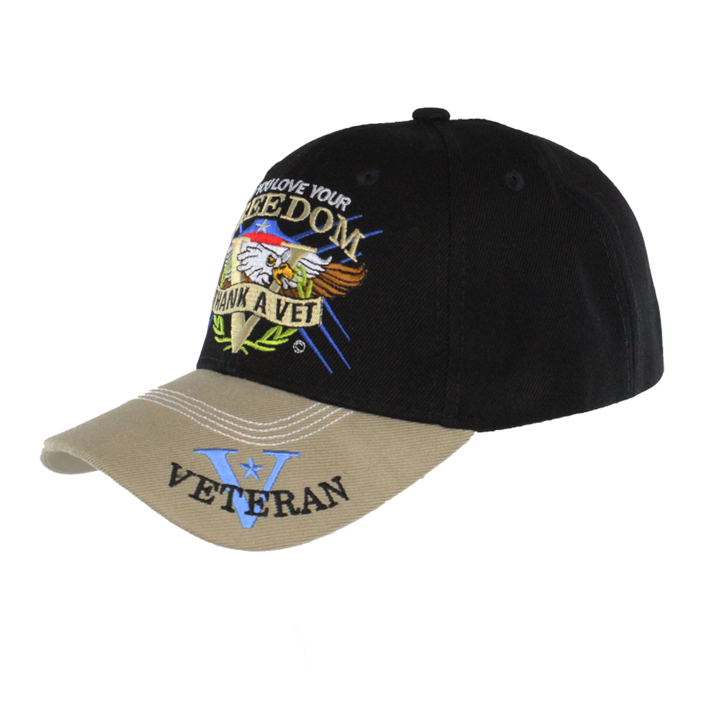 Embroidered Thanks A Vet Patriotic Cotton Cap – view 3