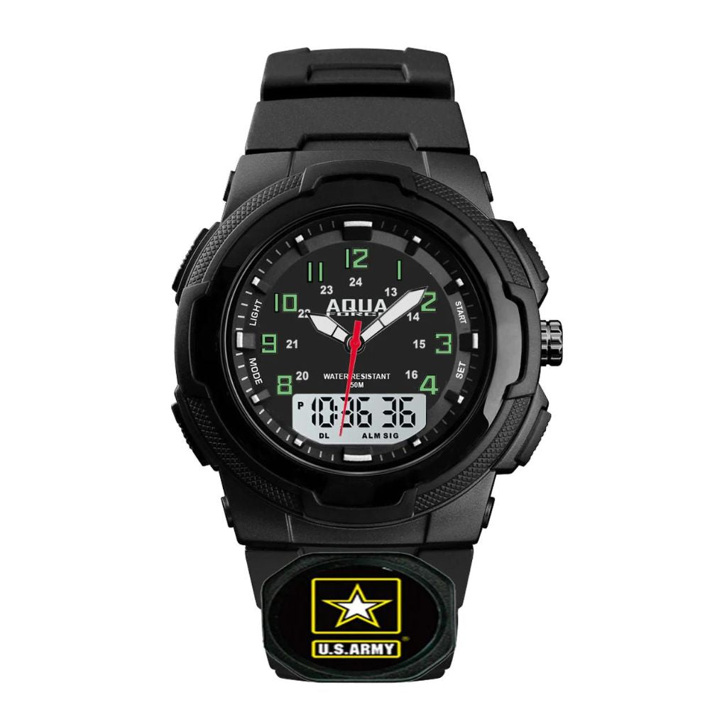 US Army Combat Black Analog Digital Wrist Watch