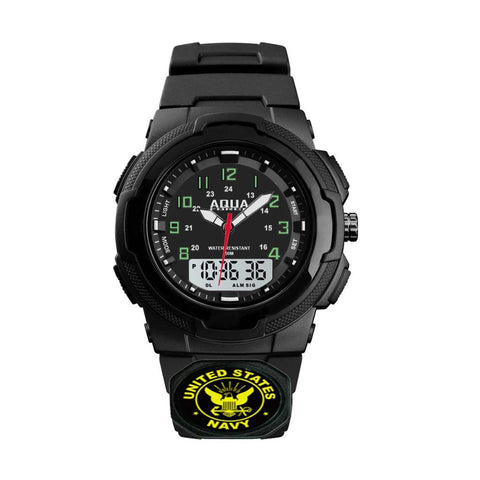 US Navy Combat Black Analog Digital Wrist Watch