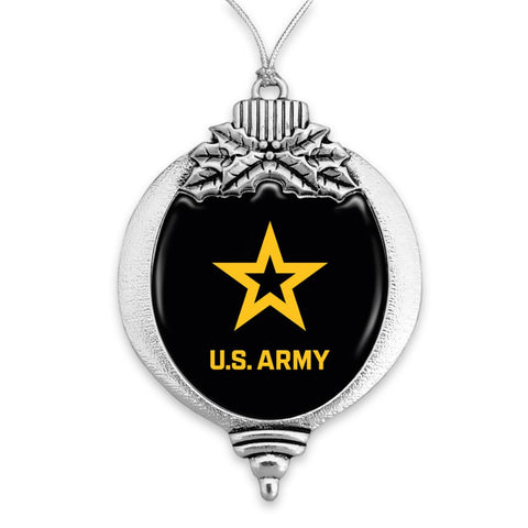U.S. Army Star Insignia Bulb Christmas Ornament
