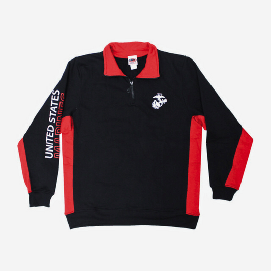 US Marines Color Block 1/4 Zip Sweatshirt