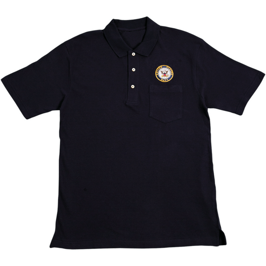 US Navy Blue Pocket Golf Shirt