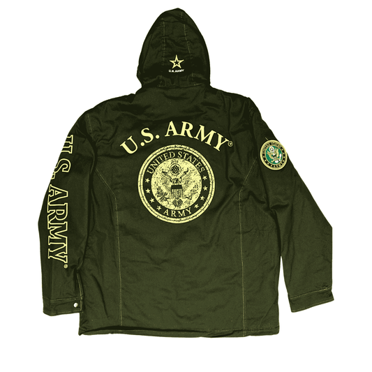 U.S. ARMY Hooded Military Green Canvas Jacket