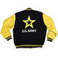 U.S. Army Varsity Jacket with Leather Sleeve- Yellow/Black