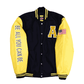 U.S. Army Varsity Jacket with Leather Sleeve- Yellow/Black