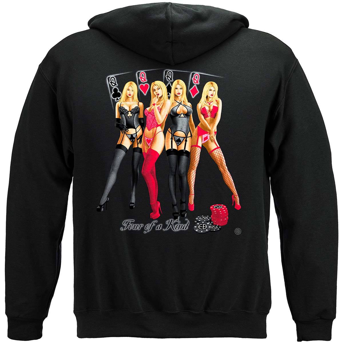 Four of a Kind Poker Hoodie - back view