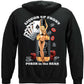 Liquor Up Front Poker in the Rear Classic Hoodie - back view