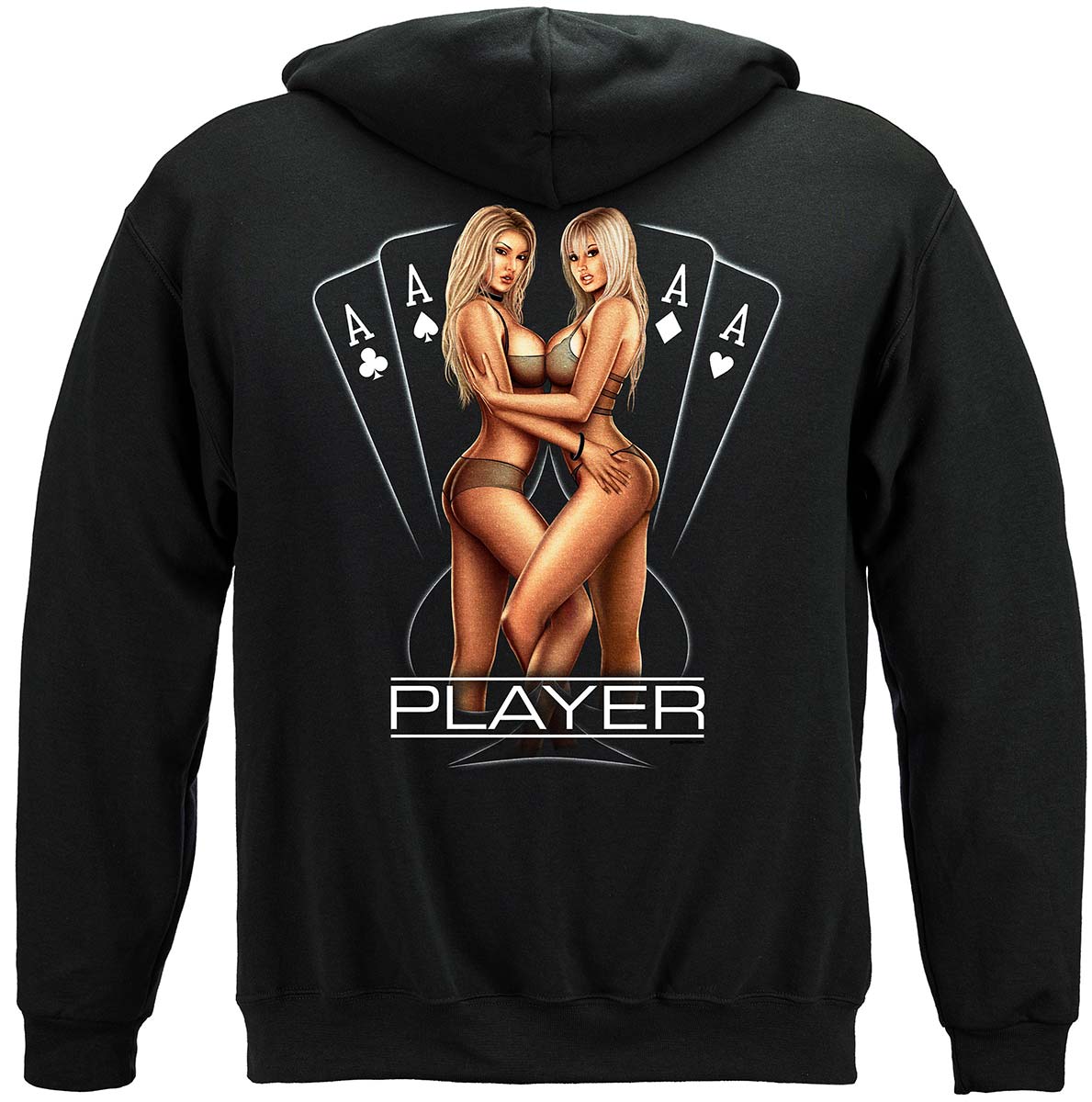 Player Poker Hoodie - back view