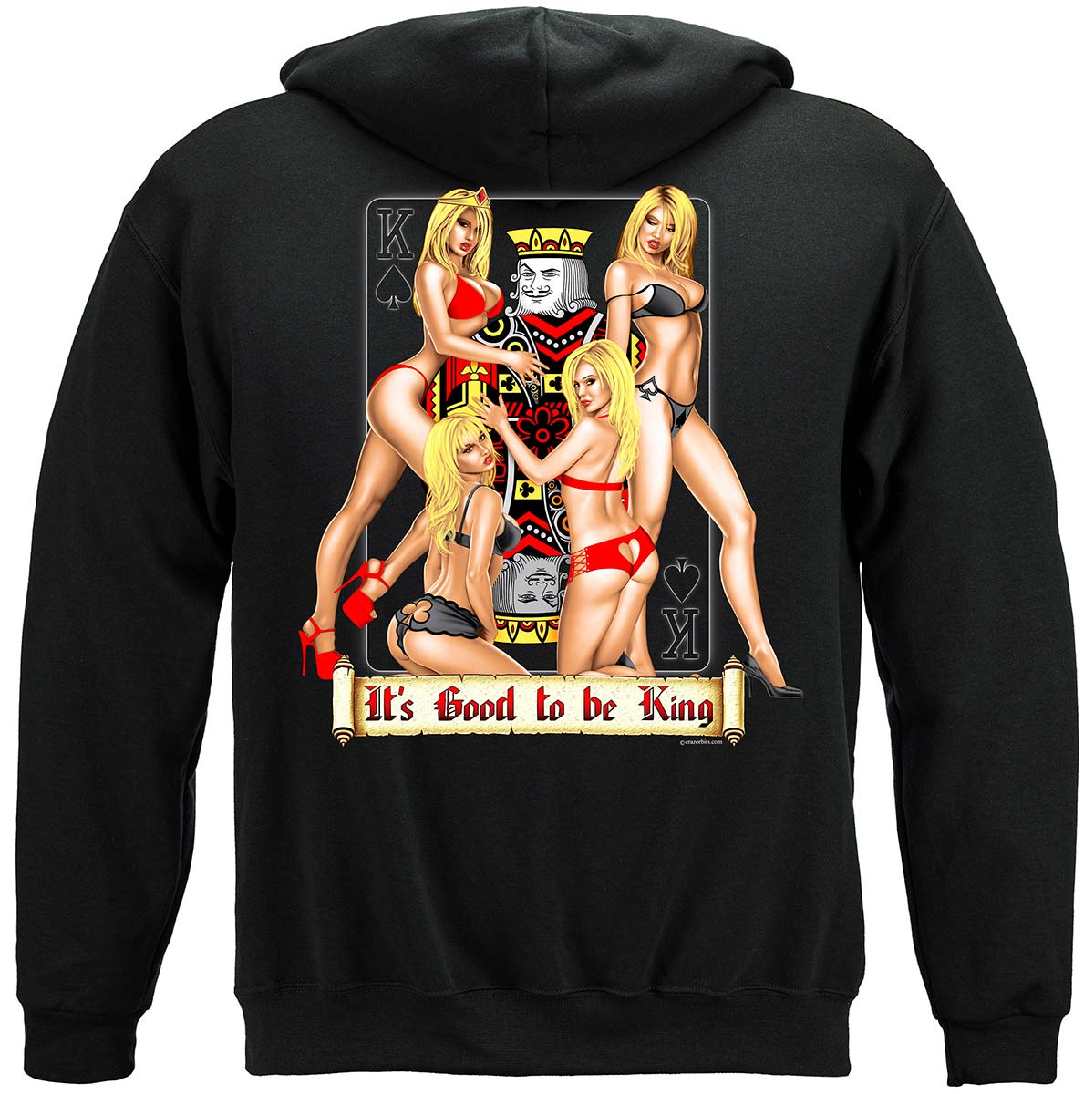 It's Good to Be King Poker Hoodie - back view