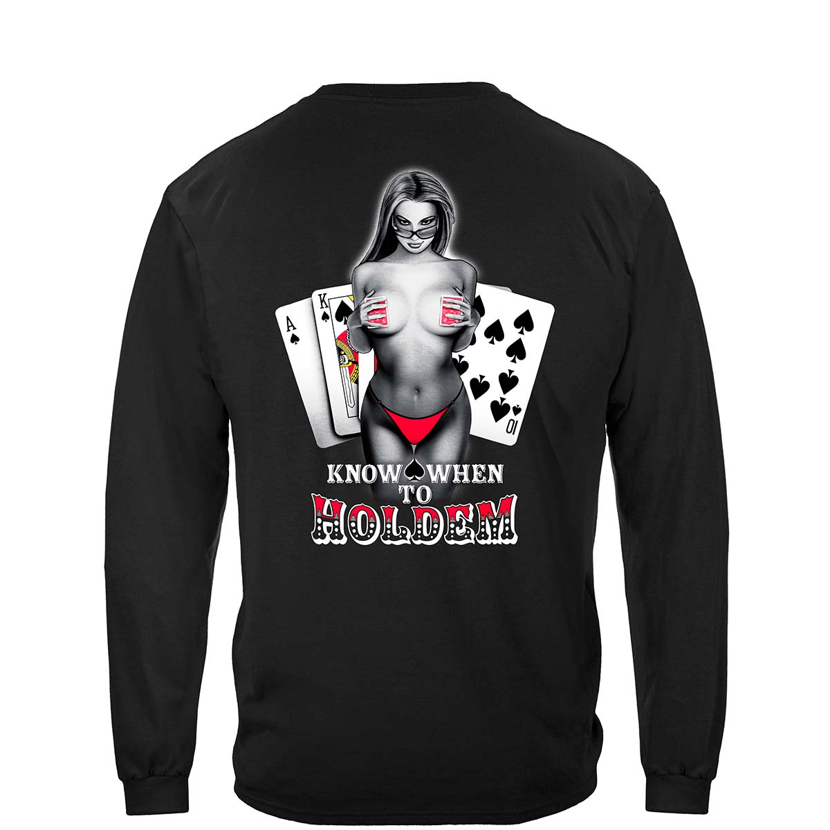 Hold 'Em Girl Poker Long Sleeve Shirt - back view