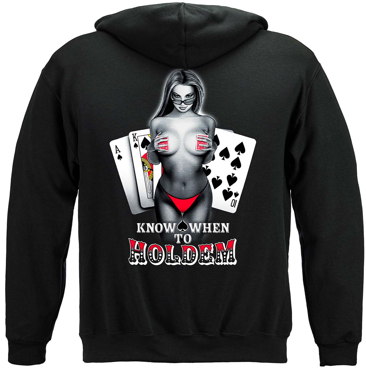 Hold 'Em Girl Poker Hoodie - back view