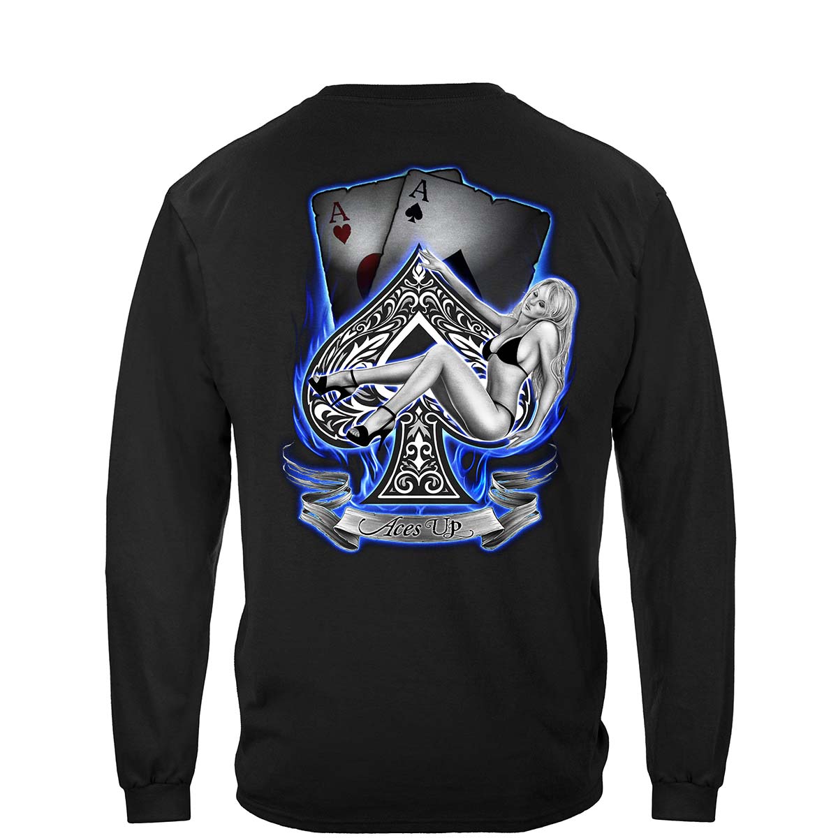 Aces Up Poker Long Sleeve Shirt - back view