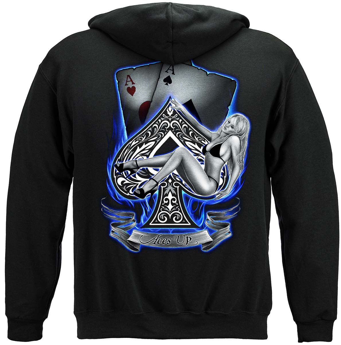 Aces Up Poker Hoodie - back view