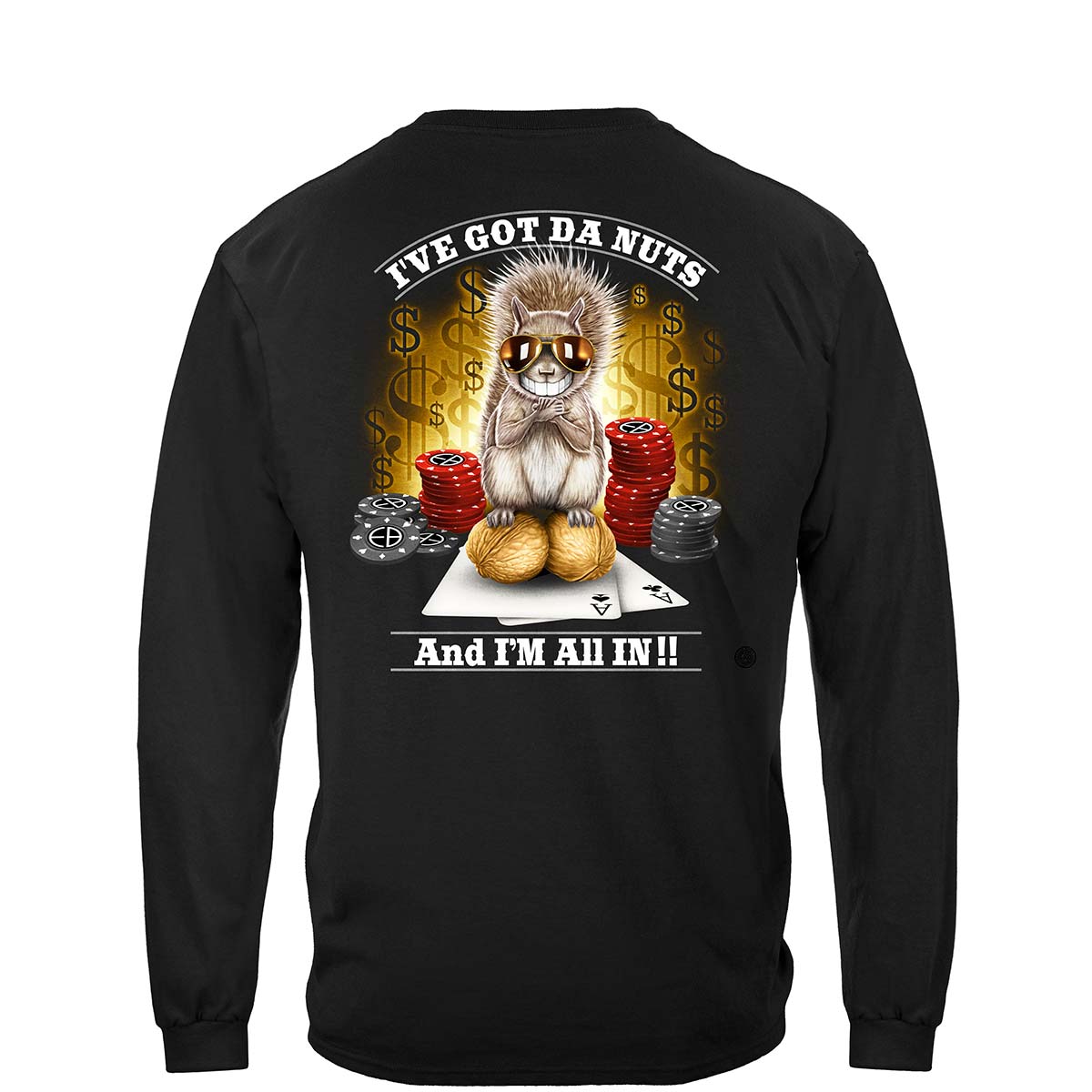 The Nutz Poker Long Sleeve Shirt - back view