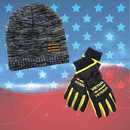 Vietnam Veteran Knit Hat and Glove Set