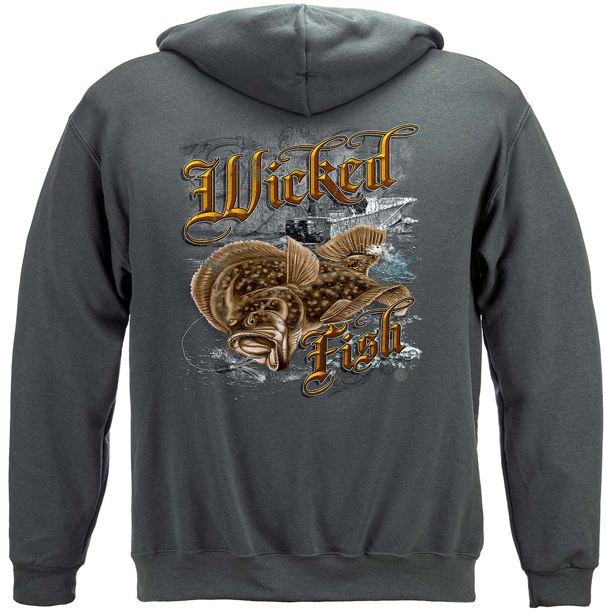 Wicked Fish Fluke Classic Hoodie - back view