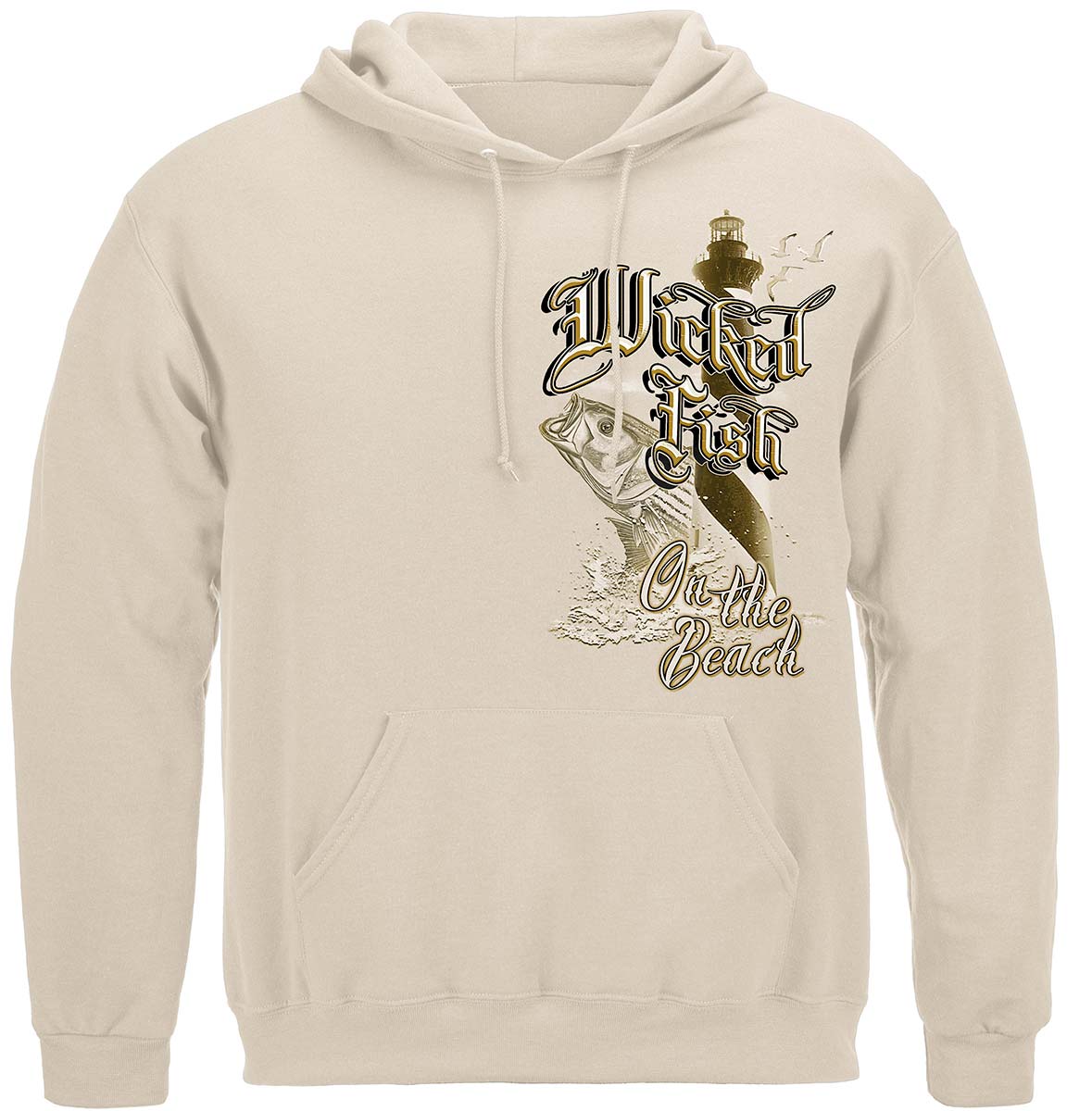 Wicked Fish On the Beach Hoodie - front view