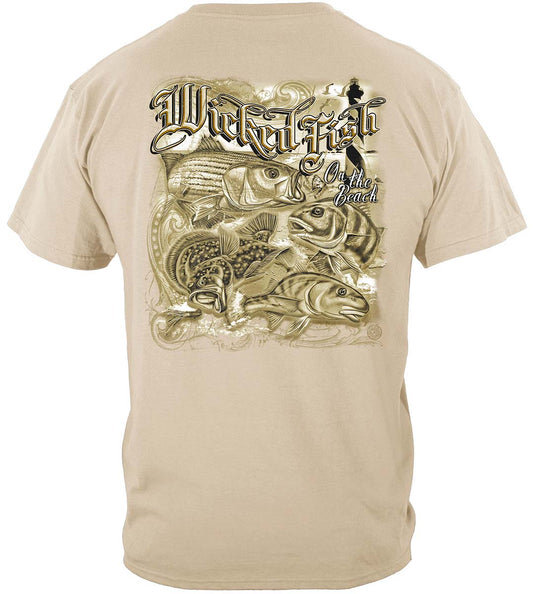 Wicked Fish On the Beach T-Shirt - back view
