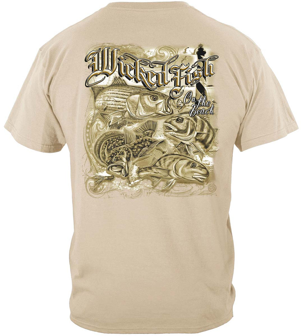 Wicked Fish On the Beach T-Shirt - back view
