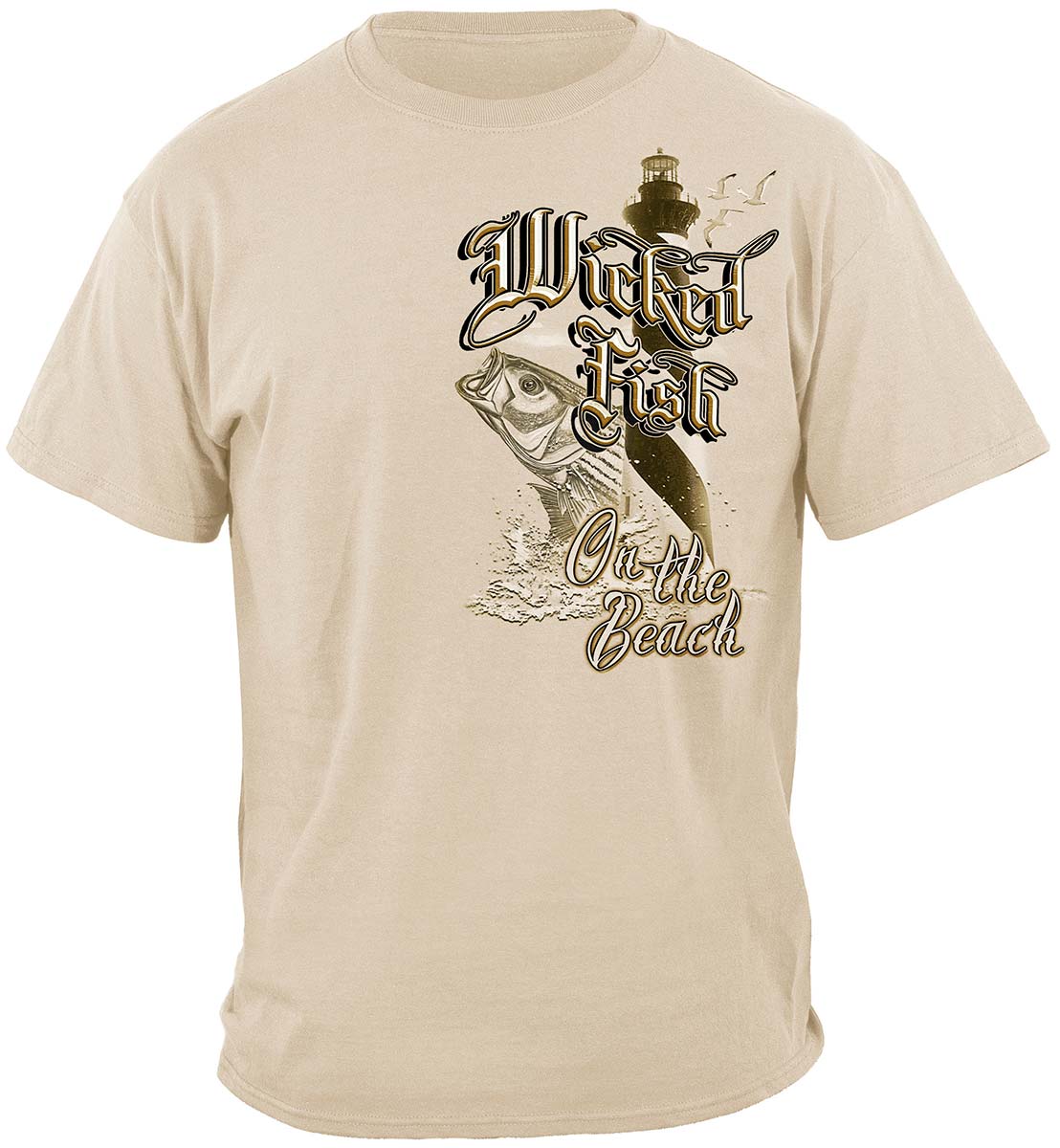 Wicked Fish On the Beach T-Shirt - front view