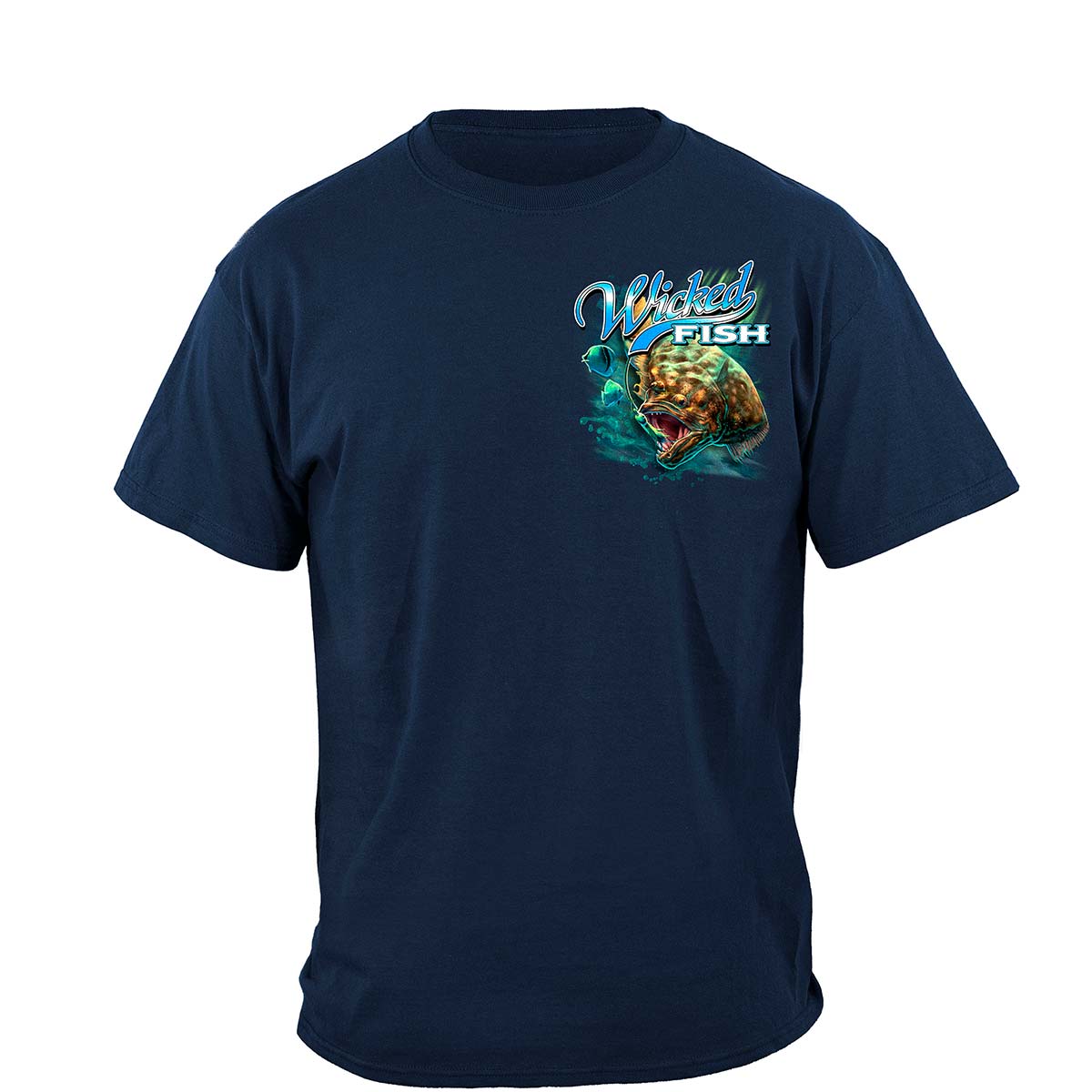 Wicked Fish Fighting Bucktail Fluke Lure T-Shirt - front view