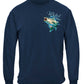 Wicked Fish Striped Bass Popper Airborne Long Sleeve Shirt - front view