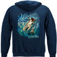 Wicked Fish Striped Bass Popper Airborne Hoodie - back view