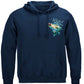 Wicked Fish Striped Bass Popper Airborne Hoodie - front view