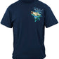 Wicked Fish Striped Bass Popper Airborne T-Shirt - front view