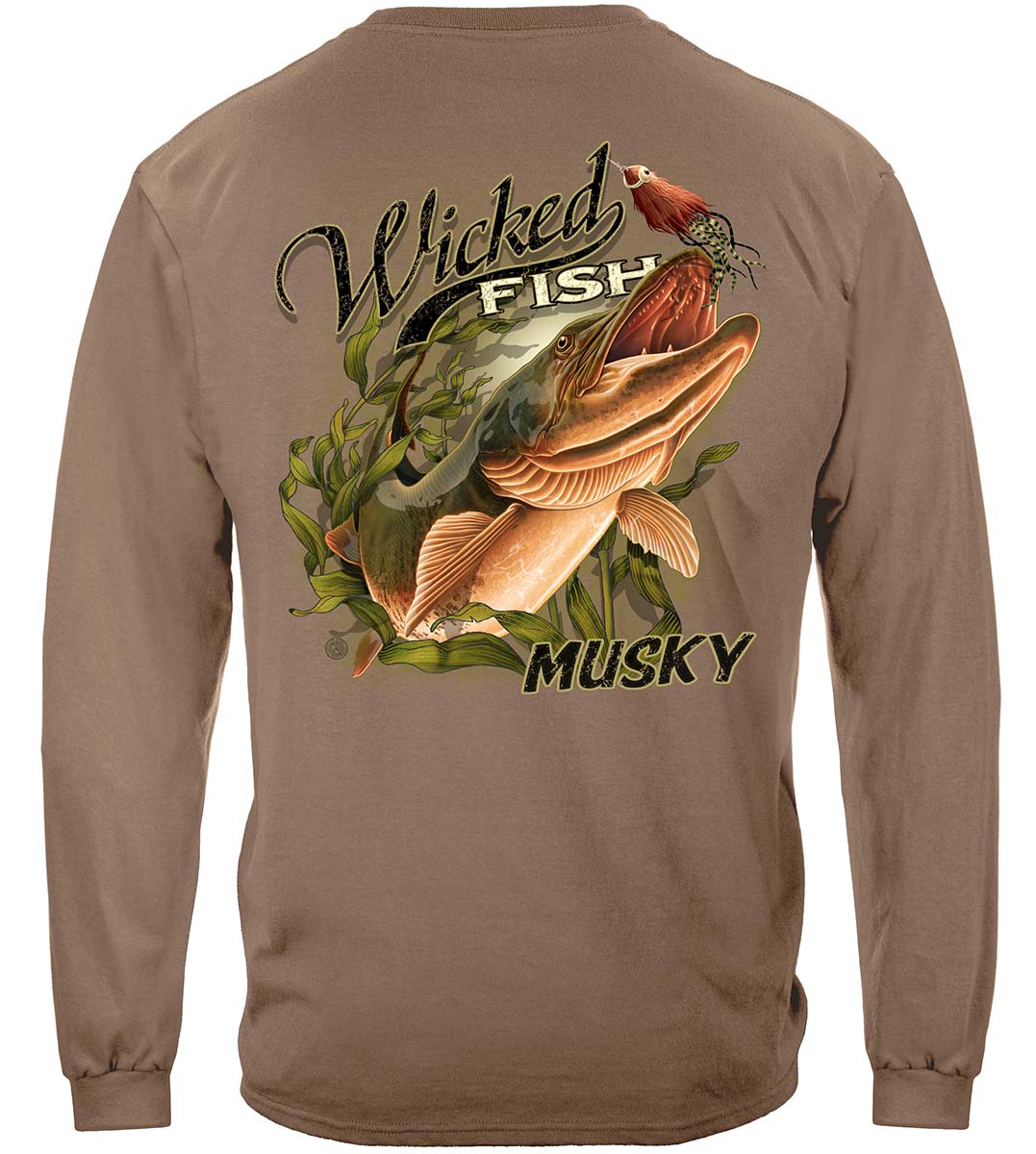 Wicked Fish Muskie Long Sleeve Shirt - back view